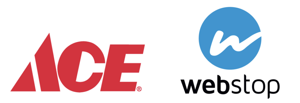 Ace Hardware and Webstop logos